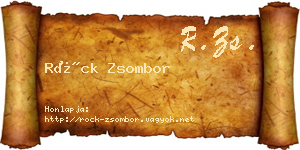 Röck Zsombor névjegykártya